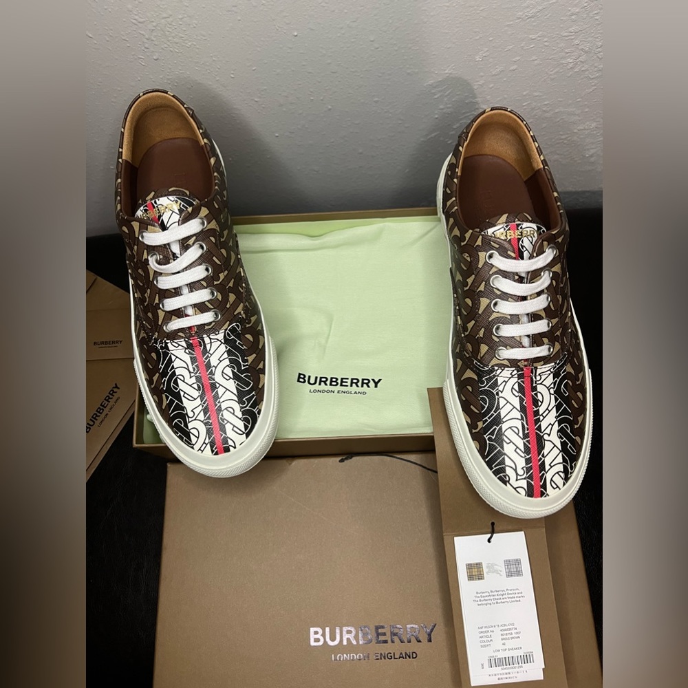Burberry Bridle Brown Monogram Sneakers - Picture 13 of 13